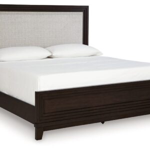 Neymorton - Dark Grayish Brown - King Upholstered Panel Bed