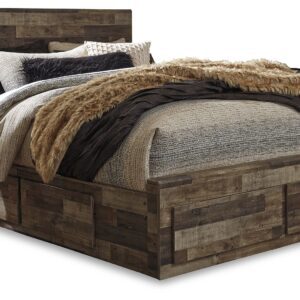 Derekson - Multi Gray - Queen Panel Bed With 4 Storage Drawers