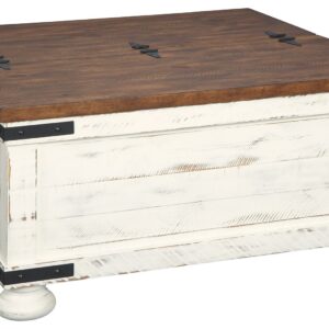 Wystfield - White / Brown - Cocktail Table with Storage