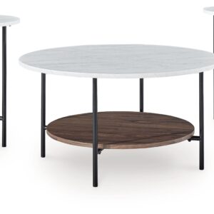 Wrenwich - Brown / Black / White - Occasional Table Set (Set of 3)