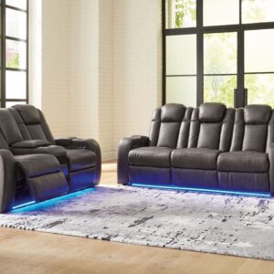 Fyne-Dyme - Shadow - 2 Pc. - Power Reclining Sofa, Power Reclining Loveseat