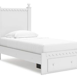 Mollviney - White - Twin Panel Storage Bed