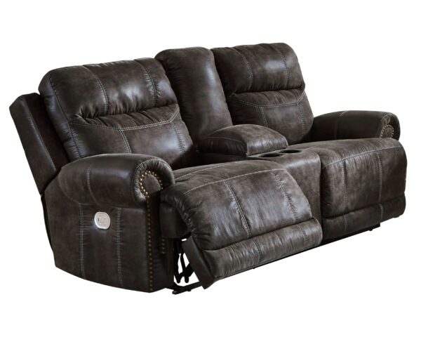 Grearview - Charcoal - PWR REC Loveseat/Con/Adj HDRST