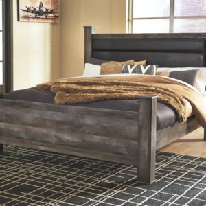 Wynnlow - Gray - King Upholstered Poster Bed