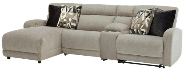Colleyville - Stone - 4-Piece Power Reclining Sectional With LAF Back Chaise