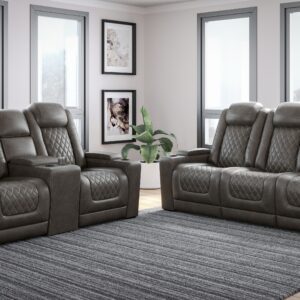 HyllMont - Gray - 2 Pc. - Power Sofa, Loveseat