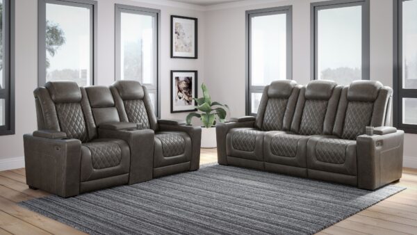 HyllMont - Gray - 2 Pc. - Power Sofa, Loveseat