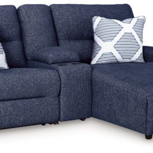 Acklen Place - Navy - 3-Piece Power Reclining Sectional Sofa With Raf Chaise