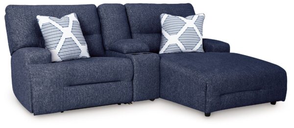 Acklen Place - Navy - 3-Piece Power Reclining Sectional Sofa With Raf Chaise