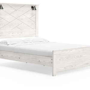 Gerridan - White - Queen Panel Bed with Sconces
