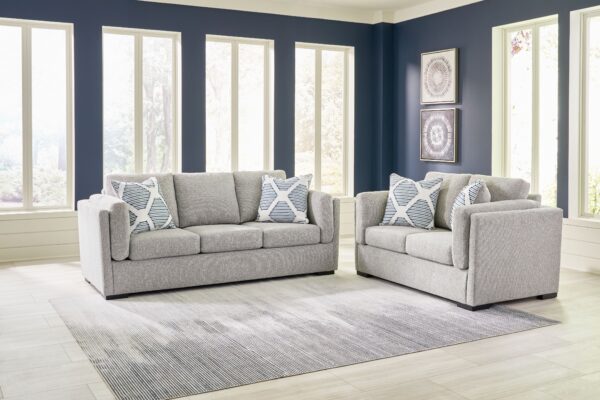 Evansley - Pewter - 2 Pc. - Sofa, Loveseat