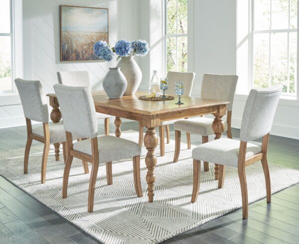 Rybergston - Light Brown - 7 Pc. - Rectangular Dining Table, 6 Chairs