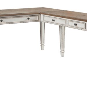 Realyn - White / Brown - Home Office L Shaped Desk