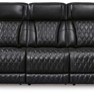 Boyington - Black - Power Reclining Sofa With Adj Headrest