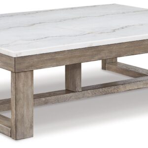 Loyaska - Brown / Ivory - Rectangular Cocktail Table