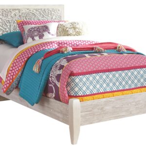 Paxberry - White Wash - Twin Panel Bed