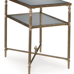 Cloverty - Aged Gold Finish - Rectangular End Table