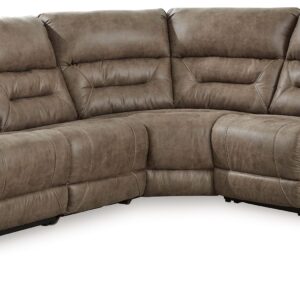 Ravenel - Fossil - 4-Piece Power Reclining Sectional With Raf Power Reclining Loveseat With Console