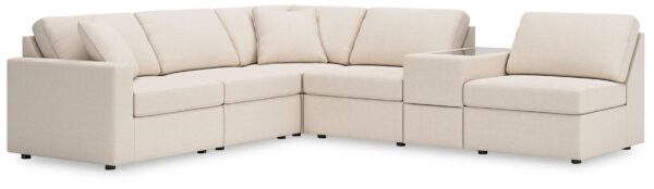 Modmax - Oyster - 6-Piece Sectional With Storage Console And 3 Armless Chairs