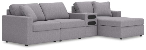 Modmax - Granite - 4-Piece Sectional With Raf Corner Chaise And Audio System Console