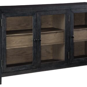 Lenston - Black / Gray - Accent Cabinet with 3 Doors