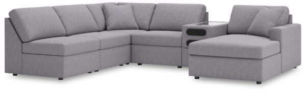 Modmax - Granite - 6-Piece Sectional With Raf Corner Chaise And Audio System Console