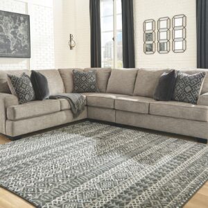 Bovarian - Stone - Right Arm Facing Loveseat 3 Pc Sectional