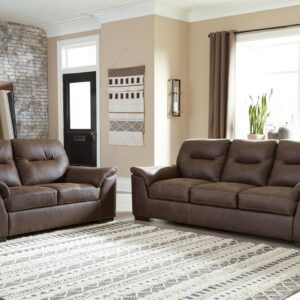 Maderla - Walnut - 2 Pc. - Sofa, Loveseat