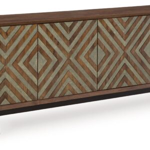 Dreggan - Brown / Gold Finish - Accent Cabinet