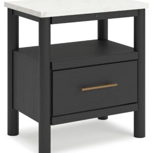 Cadmori - Black / White - One Drawer Night Stand