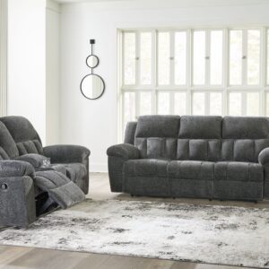 Frohn - Graphite - 2 Pc. - Reclining Sofa, Reclining Loveseat With Console