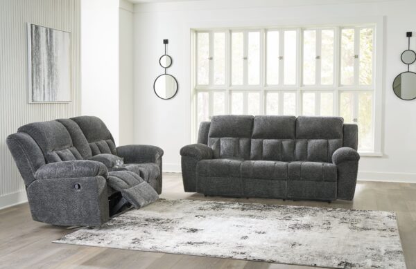 Frohn - Graphite - 2 Pc. - Reclining Sofa, Reclining Loveseat With Console