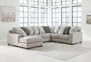 Ardsley - Pewter - Left Arm Facing Corner Chaise with Loveseat 4 Pc Sectional