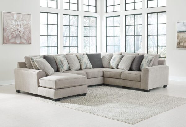 Ardsley - Pewter - Left Arm Facing Corner Chaise with Loveseat 4 Pc Sectional