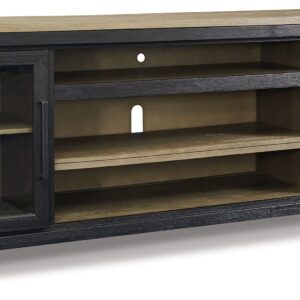 Foyland - Black / Brown - XL TV Stand w/Fireplace Option