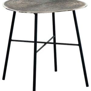 Laverford - Chrome / Black - Round End Table