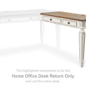 Realyn - White / Brown - Home Office Desk Return