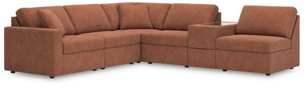 Modmax - Spice - 6-Piece Sectional With Storage Console And 3 Armless Chairs