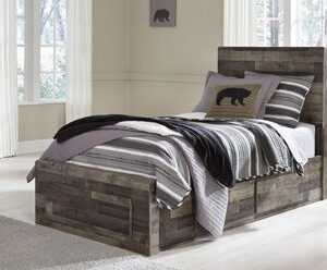 Derekson - Multi Gray - Twin Panel Bed With 2 Storage Drawers