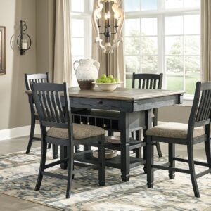 Tyler Creek - Dark Gray - 5 Pc. - Counter Table, 4 Barstools