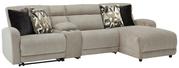 Colleyville - Stone - 4-Piece Power Reclining Sectional With RAF Back Chaise