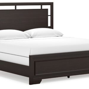Covetown - Dark Brown - King Panel Bed