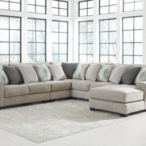 Ardsley - Pewter - Right Arm Facing Corner Chaise with Loveseat 5 Pc Sectional