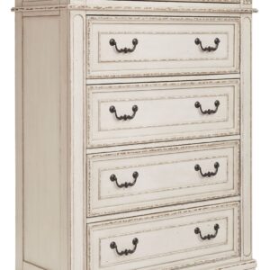 Realyn - White / Brown / Beige - Five Drawer Chest