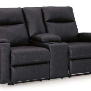 Axtellton - Carbon - Dbl Power Reclining Loveseat with Console
