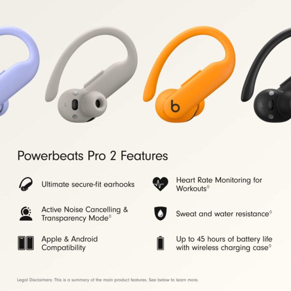 Beats - Powerbeats Pro 2 True Wireless Active Noise Canceling  Earbuds - Electric Orange