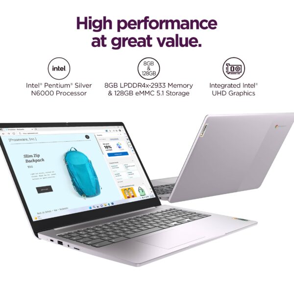 Lenovo - IdeaPad 3i Chromebook Laptop - 15.6" Full HD Touch Screen - Pentium Silver N6000 - 8GB Memory - 128GB SSD - Arctic Grey