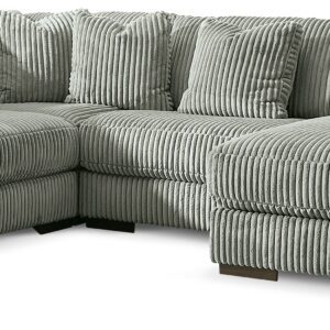 Lindyn - Fog - 4-Piece Sectional With RAF Corner Chaise