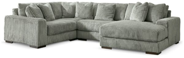 Lindyn - Fog - 4-Piece Sectional With RAF Corner Chaise