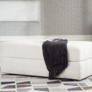 Karinne - Linen - Oversized Accent Ottoman